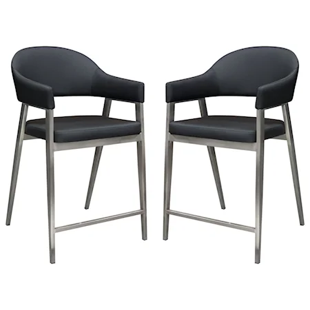 Set of Two Modern Counter Height Chairs